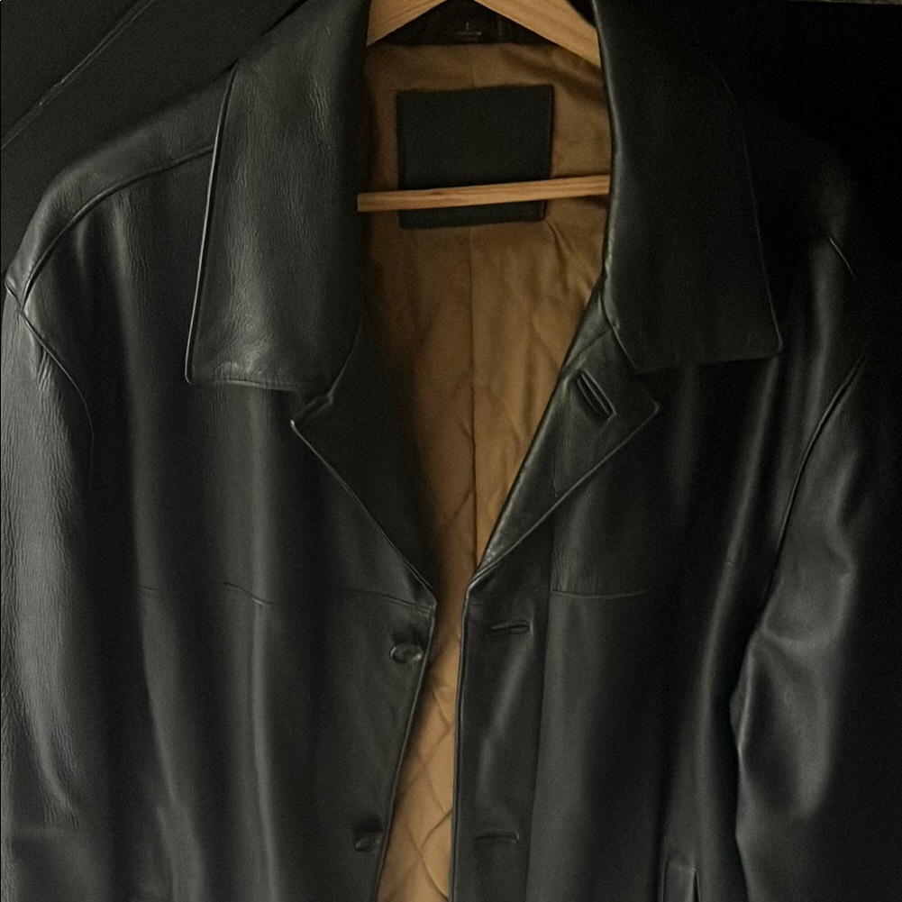 Dockers Black Trench Coat Classic Style